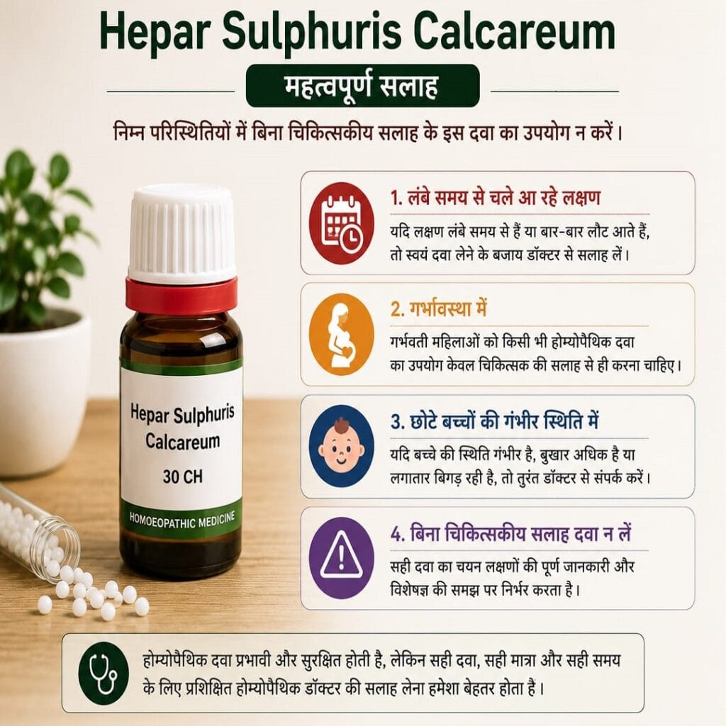 Hepar Sulphuris Calcareum Homeopathic Medicine: लक्षण, संकेत, Potencies और डॉक्टर कब विचार कर सकते हैं? Important medical advice before using Hepar Sulphuris Calcareum Homeopathic Medicine
